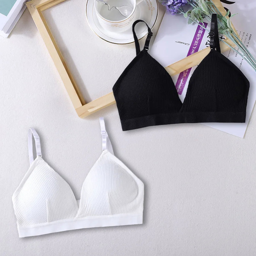 1/2 Pcs Women Sports Bras Triangle Cup Underwear Female Breathable Wrapped Tube Top Sexy Beauty Back Adjustable Sling Bra Vest