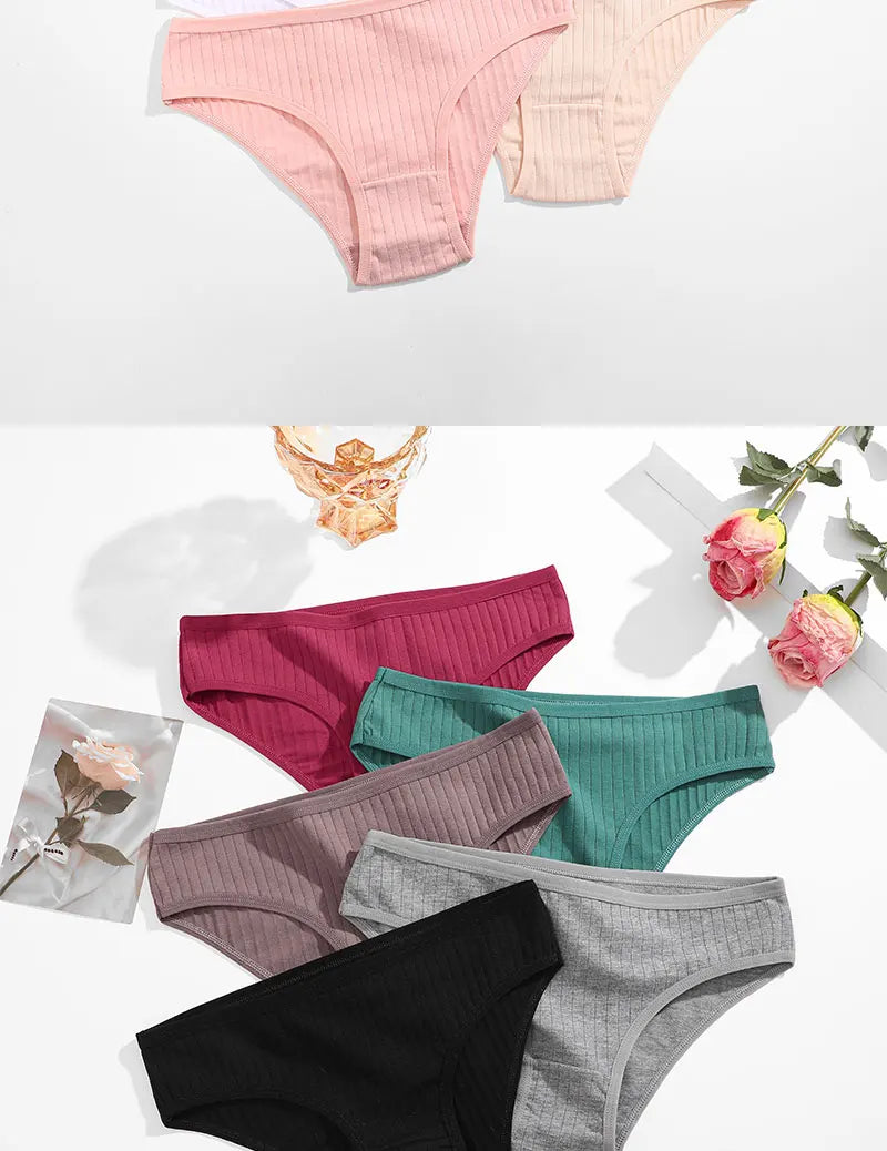 3PCS/Set Cotton Panties Women Underwear Sexy Lingerie Panty Female Lingerie Briefs Panty Underpants IntimateXS-5XL Plus