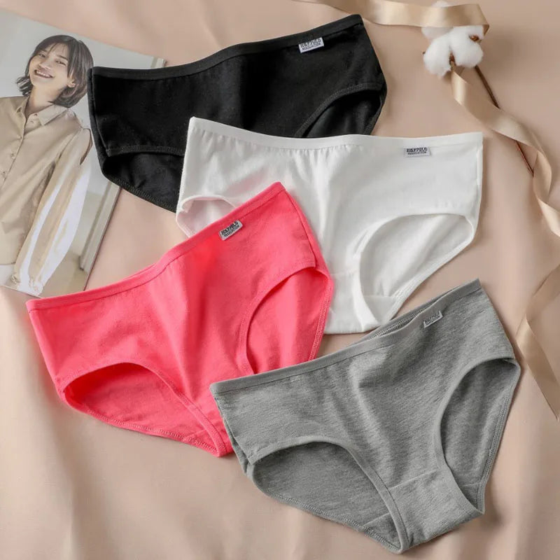 7Pcs/Lot Underwear Women Panties Cotton Plus Size Brief Girls Solid Color Panty Seamless Breath Underpant Ladies Sexy Lingerie